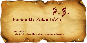 Herberth Zakariás névjegykártya